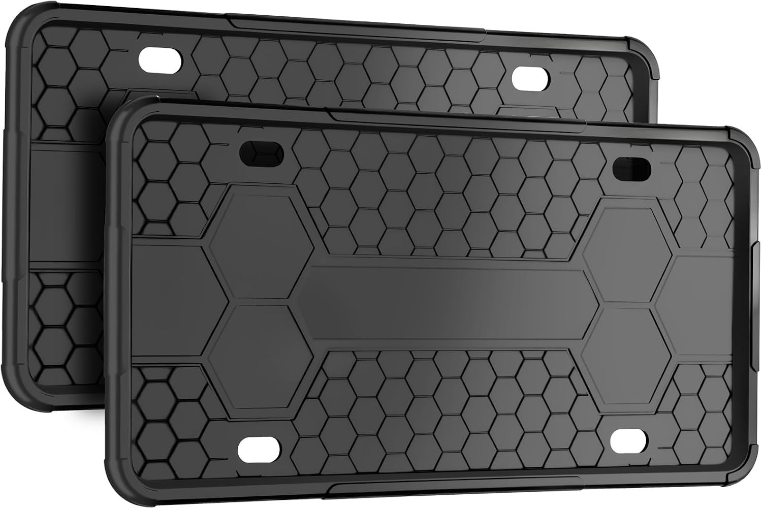 2Pack Premium Matte Black Silicone License Plate Frames, License Plate Holder... 2Pack Premium Matte Black Silicone License Plate Frames, License Plate Holder...