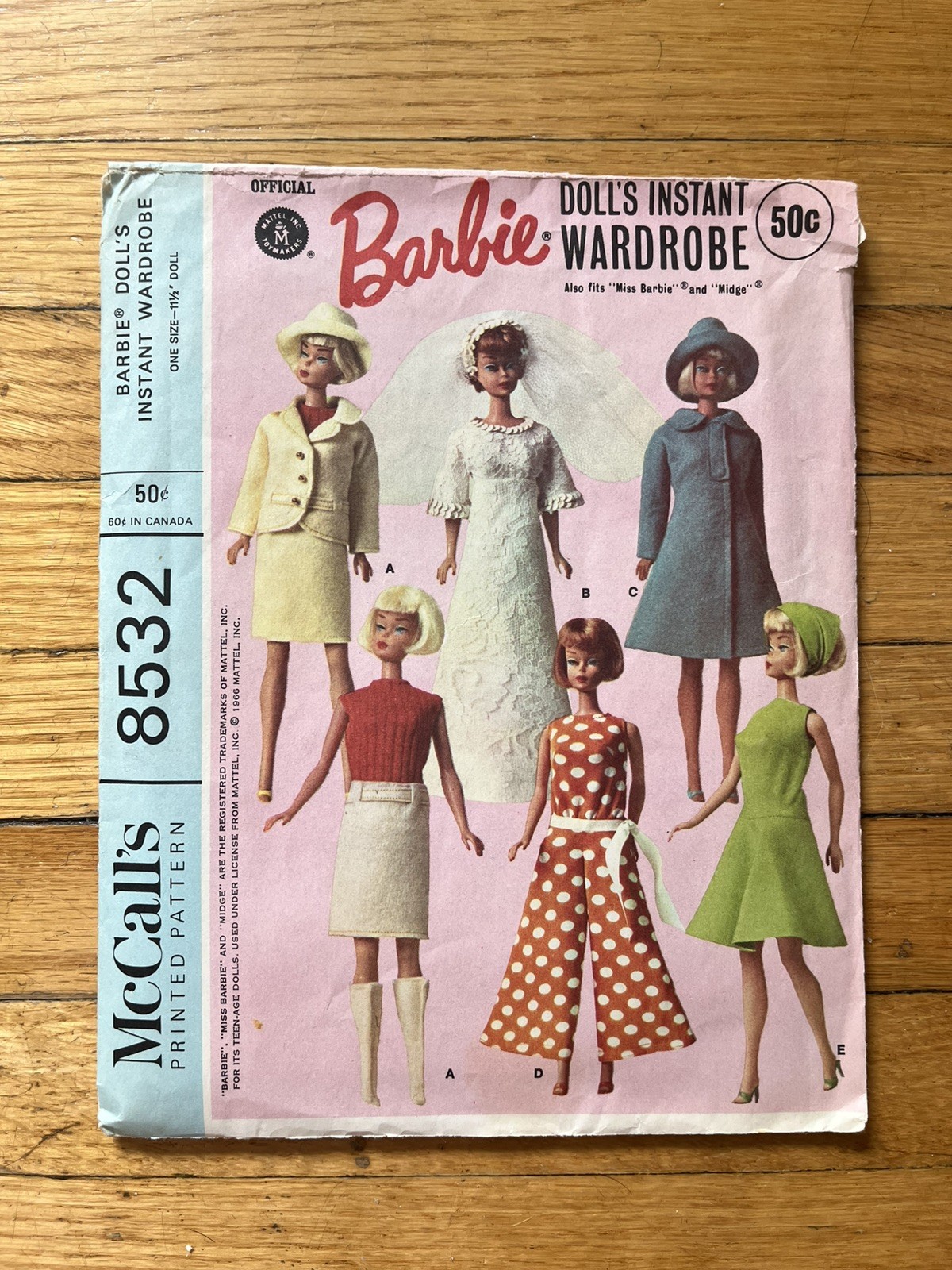 Vintage Barbie Doll Clothes Sewing Pattern - McCall’s 8532