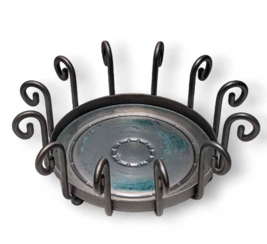 PartyLite Candle Holder footed Metal base Scroll Pedestal 3\ PartyLite Candle Holder footed Metal base Scroll Pedestal 3\