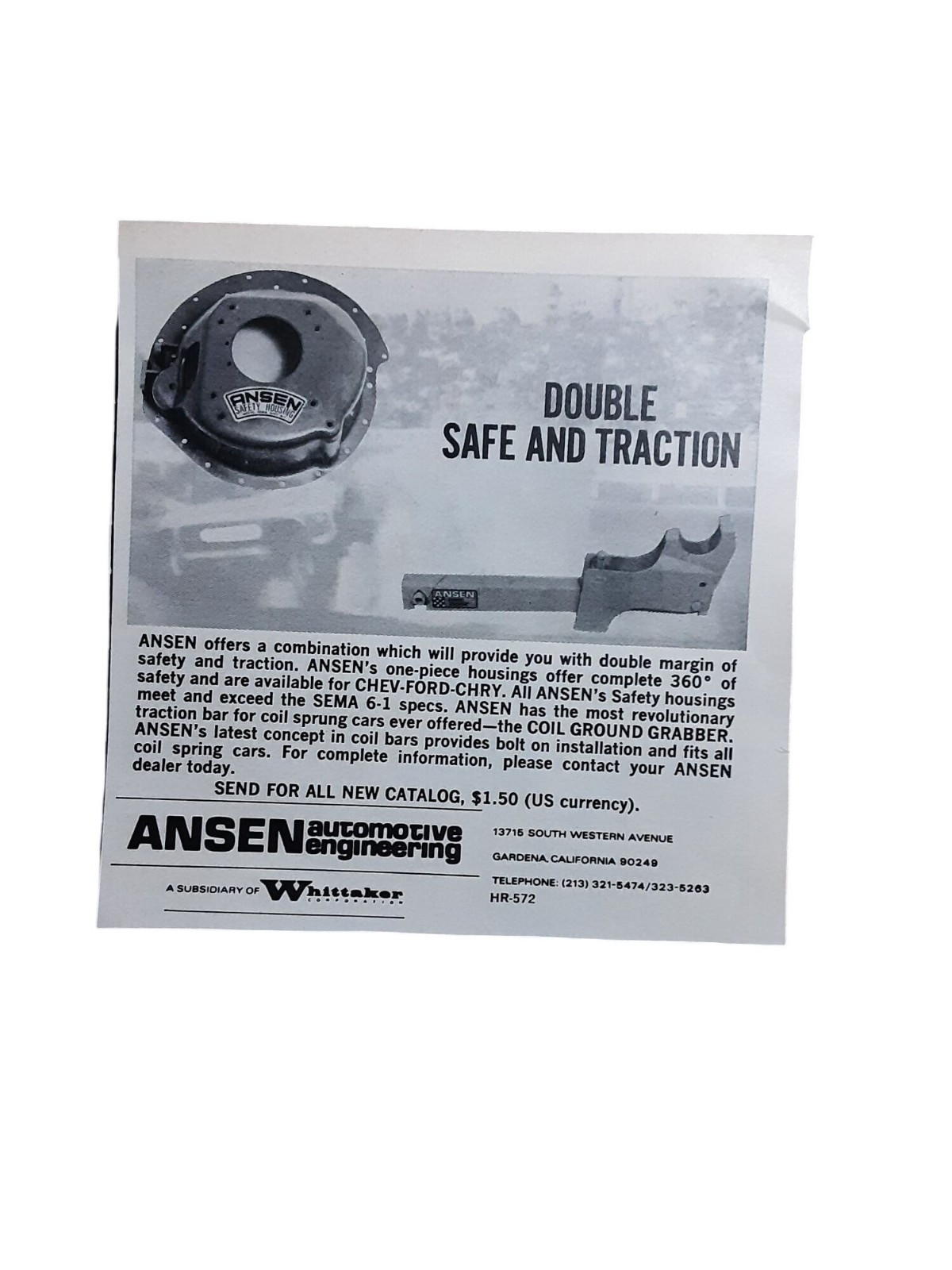 1972 Ansen Automotive Engineering Ad Safety Housing Coil Ground Grabber 1972 Ansen Automotive Engineering Ad Safety Housing Coil Ground Grabber