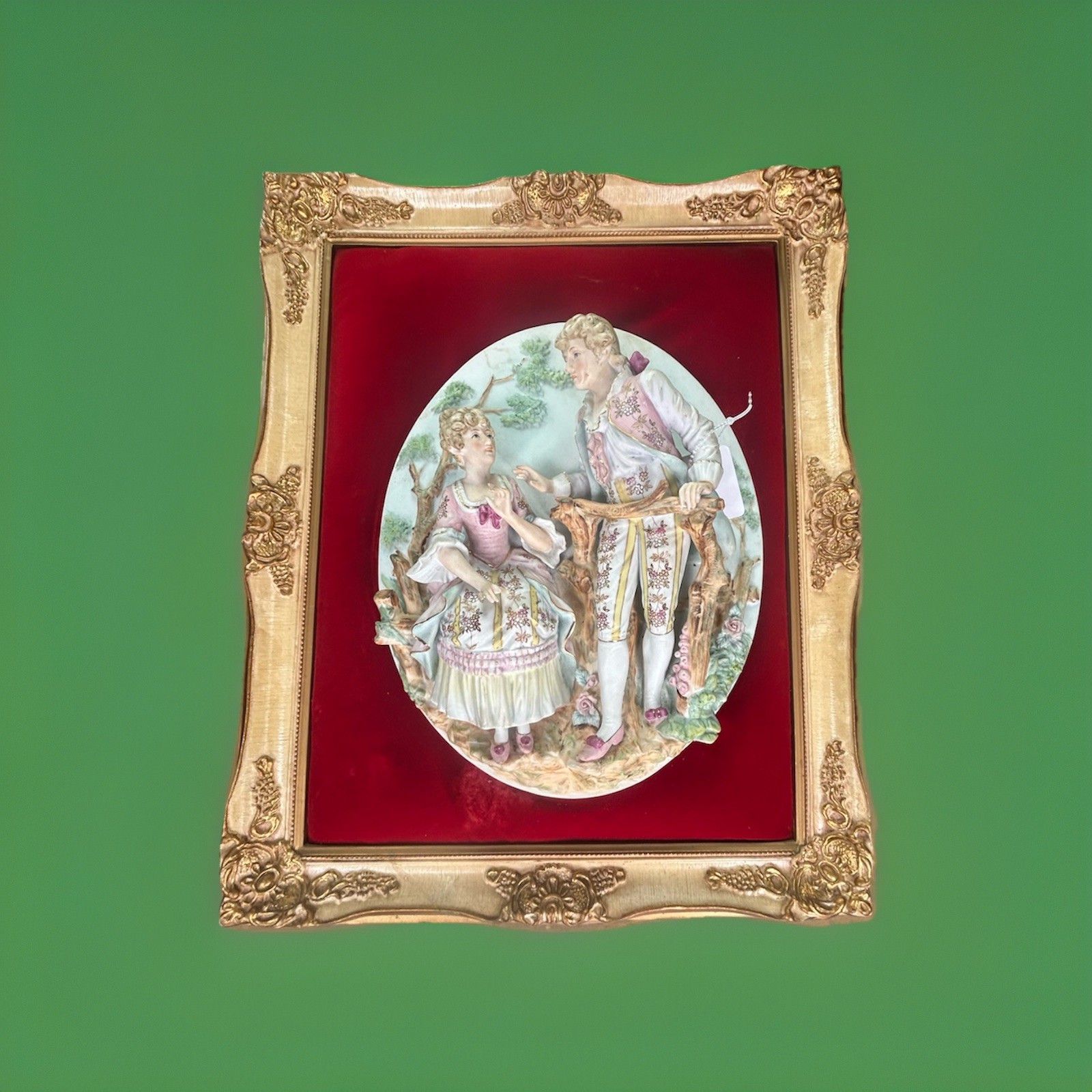 Victorian Antique Italian Capodimante Porcelain Bas Relief