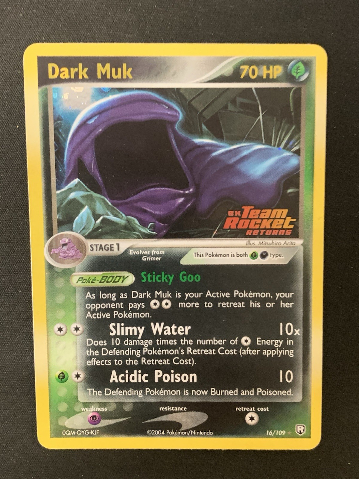 Pokemon TCG DARK MUK 16/109 EX TEAM ROCKET RETURNS STAMPED - ENG ENG ENGLISH
