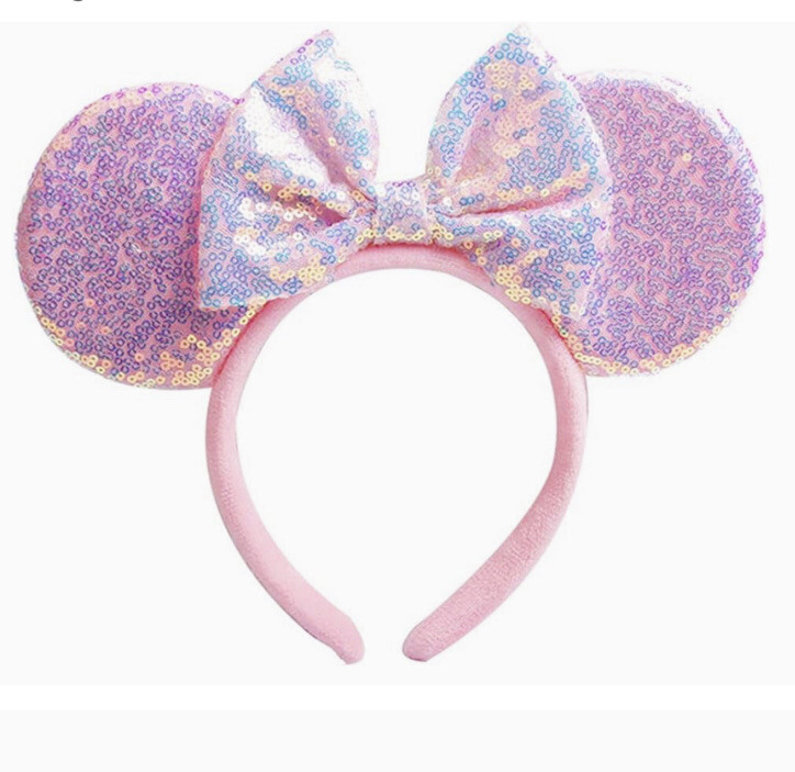 New Millennial Pink inspired Sequin Minnie Mouse Ears HANDMADE