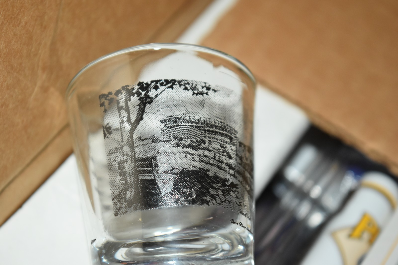 VINTAGE PITTSBURGH - HISTORIC DUQUESNE INCLINE -THREE RIVERS STADIUM SHOT GLASS
