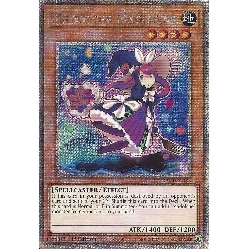 RA04-EN185 Madolche Magileine : Platinum Secret Rare 1st Edition Mint YuGiOh Car RA04-EN185 Madolche Magileine : Platinum Secret Rare 1st Edition Mint YuGiOh Car