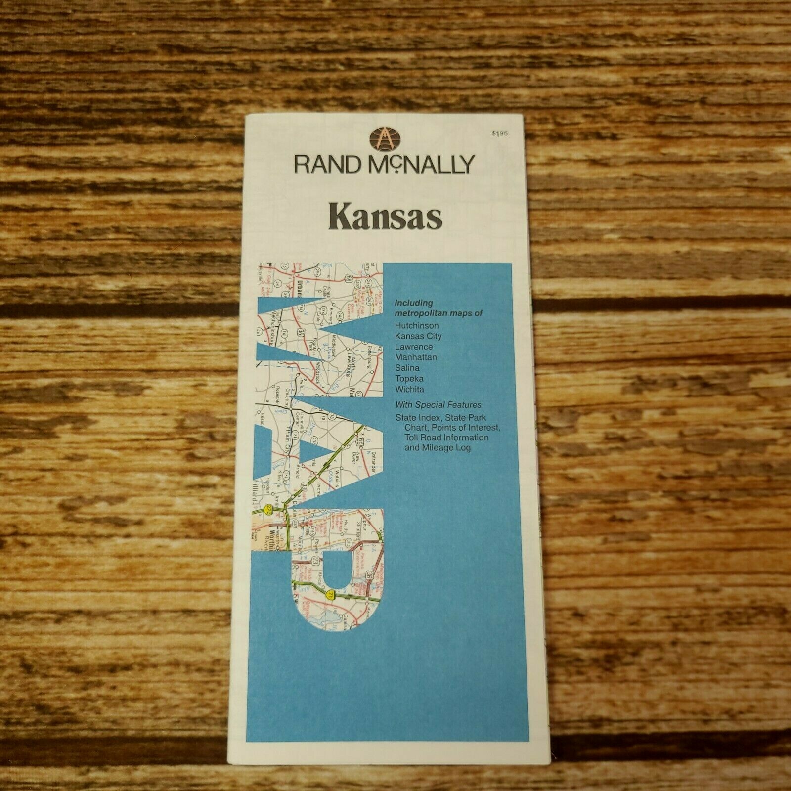 1989 Rand McNally Kansas Travel Road Map Red Box Vintage 1989 Rand McNally Kansas Travel Road Map Red Box Vintage