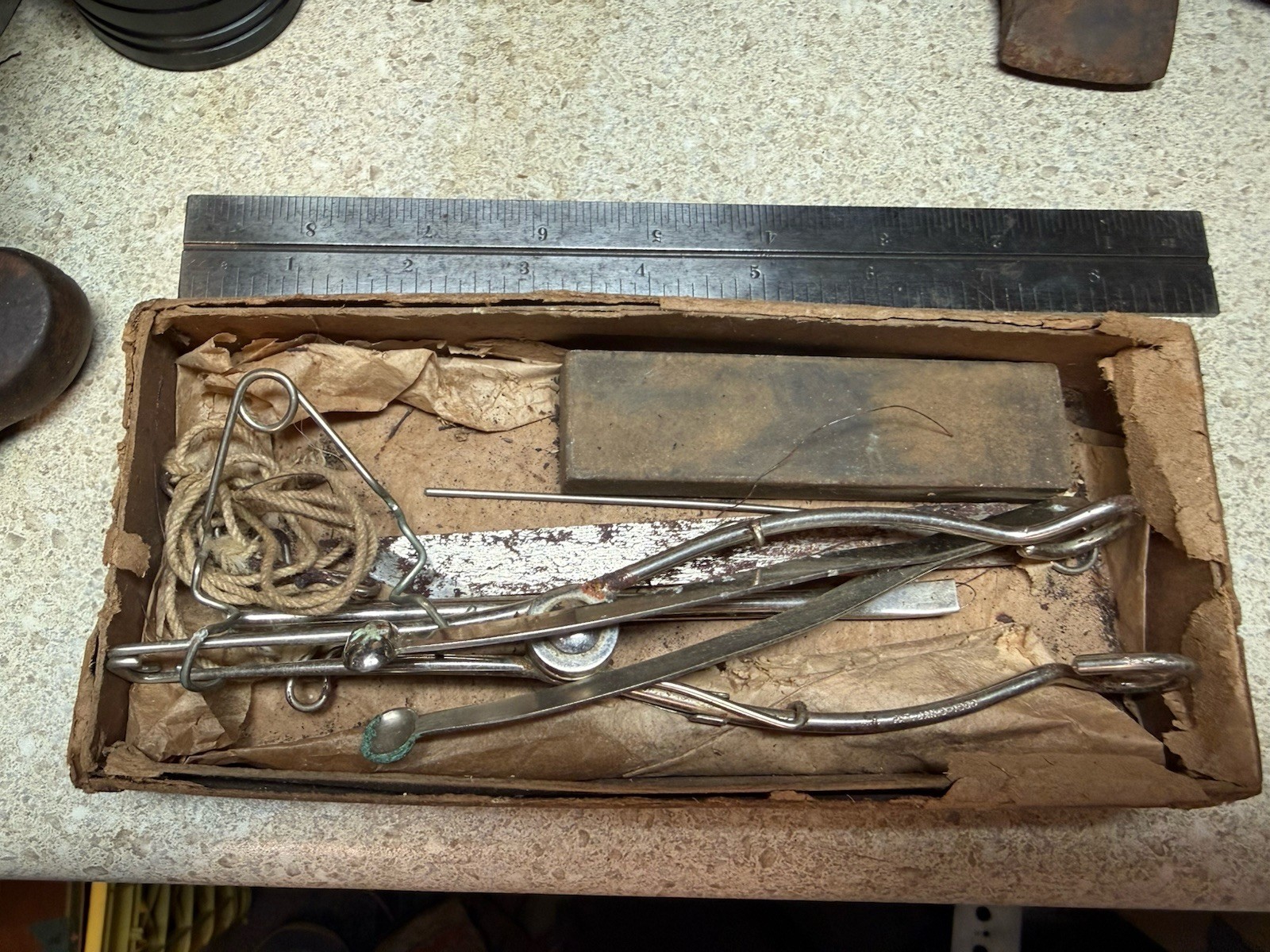 Vintage PILLING Capon Caponizing Tool Set Chicken Rooster Farm Tool 1940\'s