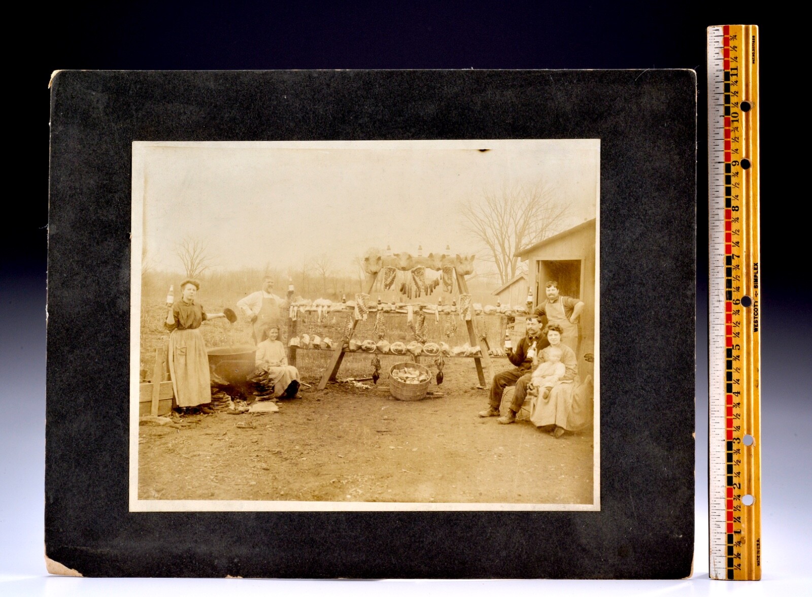 CIRCA 1890-1900 LARGE ANTIQUE CABINET CARD BARBECUE-BEER-CINCINNATI, OHIO