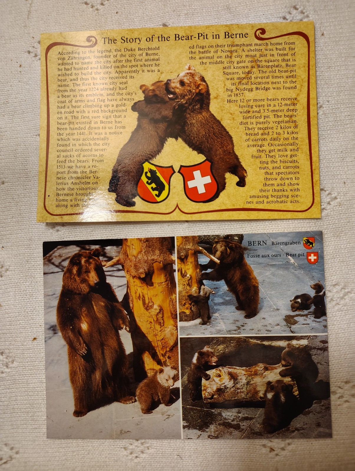 2 Postcards SWITZERLAND - Bern - Bear Pit - unused - Photoglob 2 Postcards SWITZERLAND - Bern - Bear Pit - unused - Photoglob