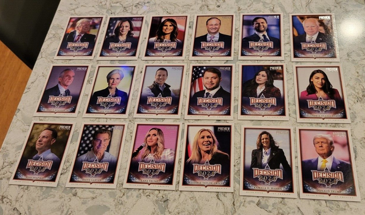New 2024 Decision Preview Promo Complete Set #P1-P18 Donald Trump JD Vance New 2024 Decision Preview Promo Complete Set #P1-P18 Donald Trump JD Vance