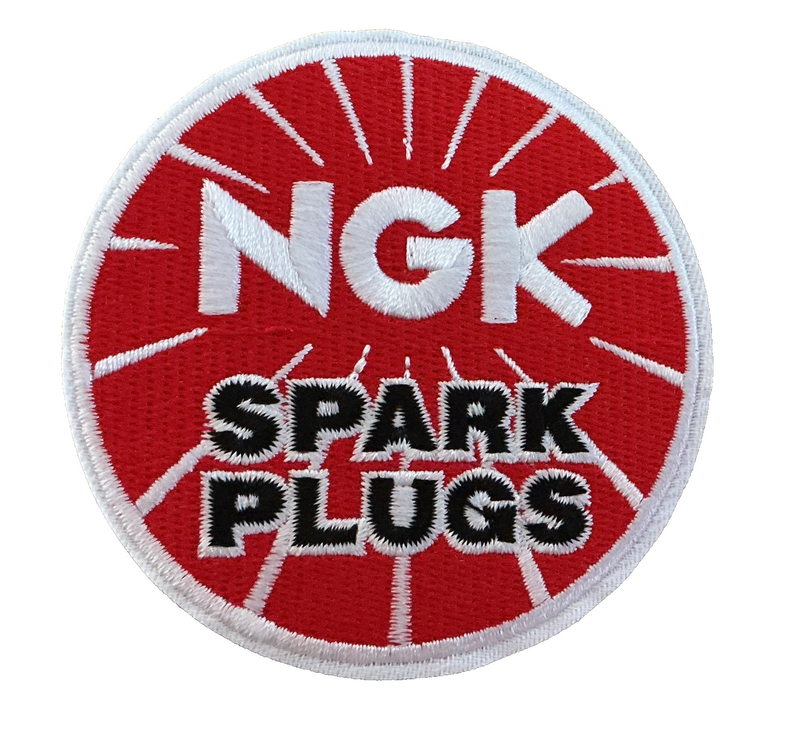 NGK - SPARK PLUGS - NEW OLD STOCK - EMBROIDERED IRON-ON/SEW ON PATCH