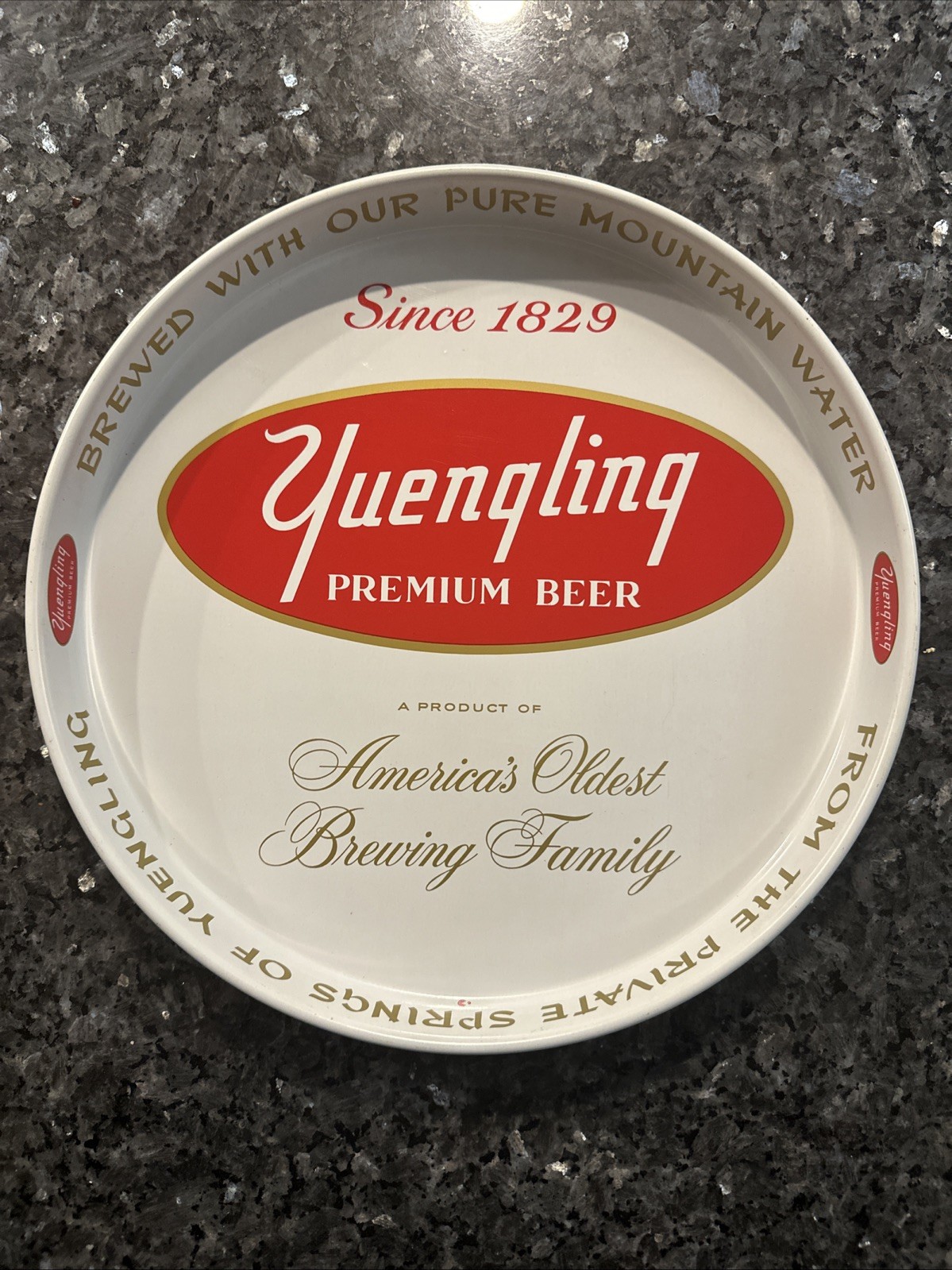 NOS Vintage 1950's Yuengling Premium Beer Tray 12” Pottsville Pennsylvania A++
