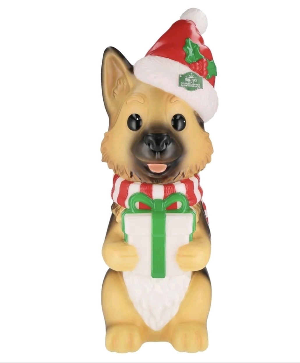 Holiday Time Christmas German Shepherd Dog Light Up Blow Mold In/Outdoor 32” NEW
