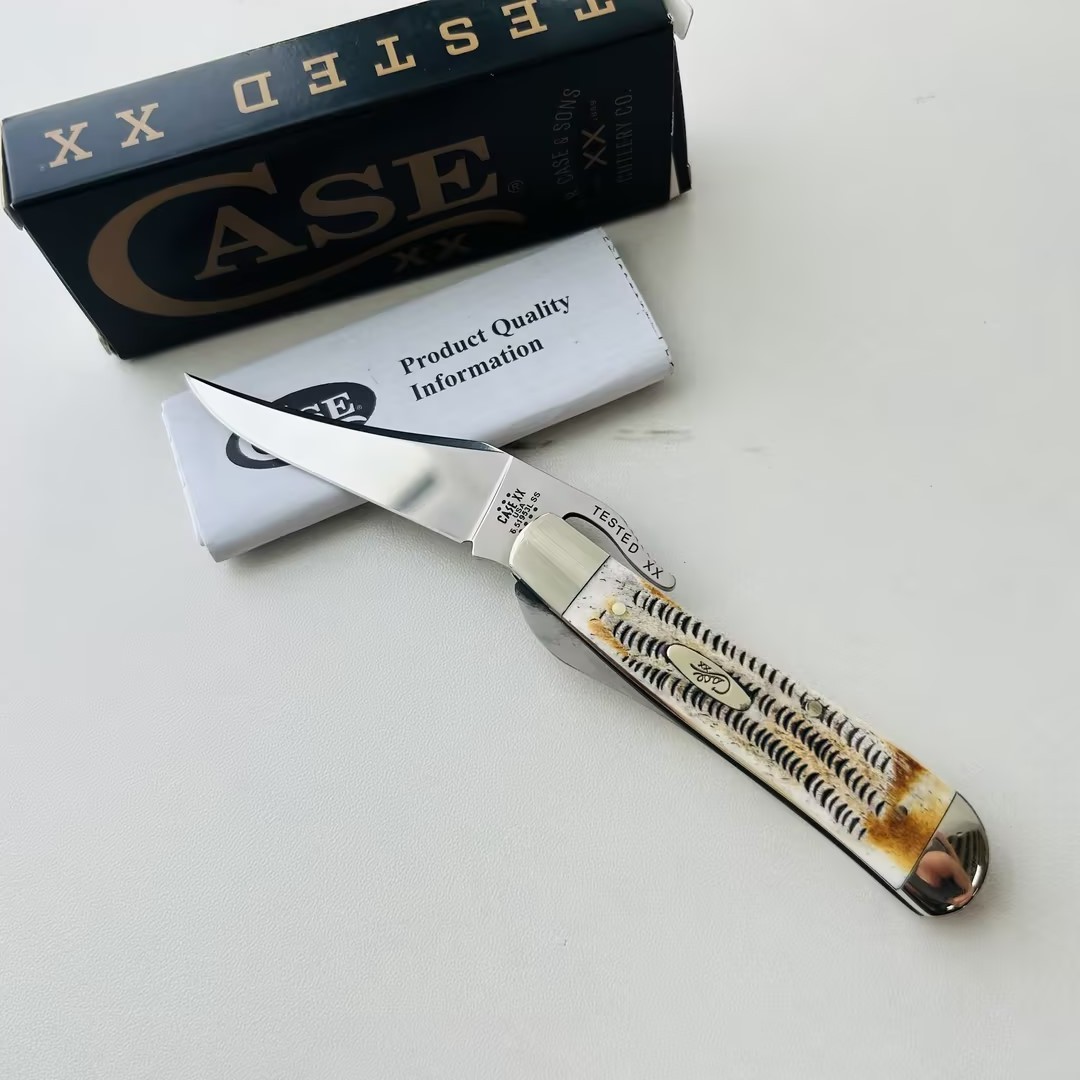 Case xx 6.5 BoneStag® RussLock® Stainless Steel Pocket Knife 65303