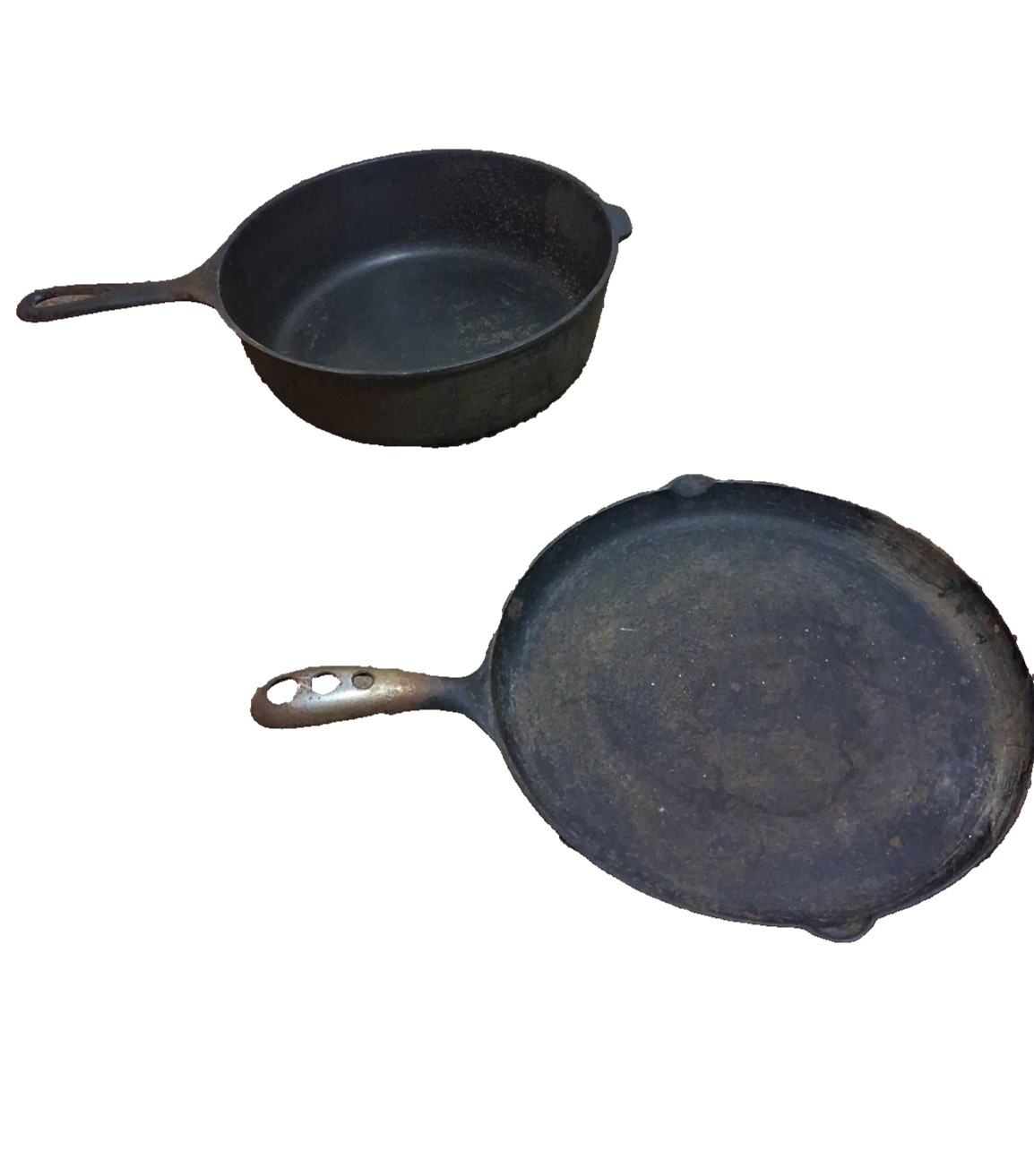 Rare Pair PREPD Cast Iron Skillet Set 10\