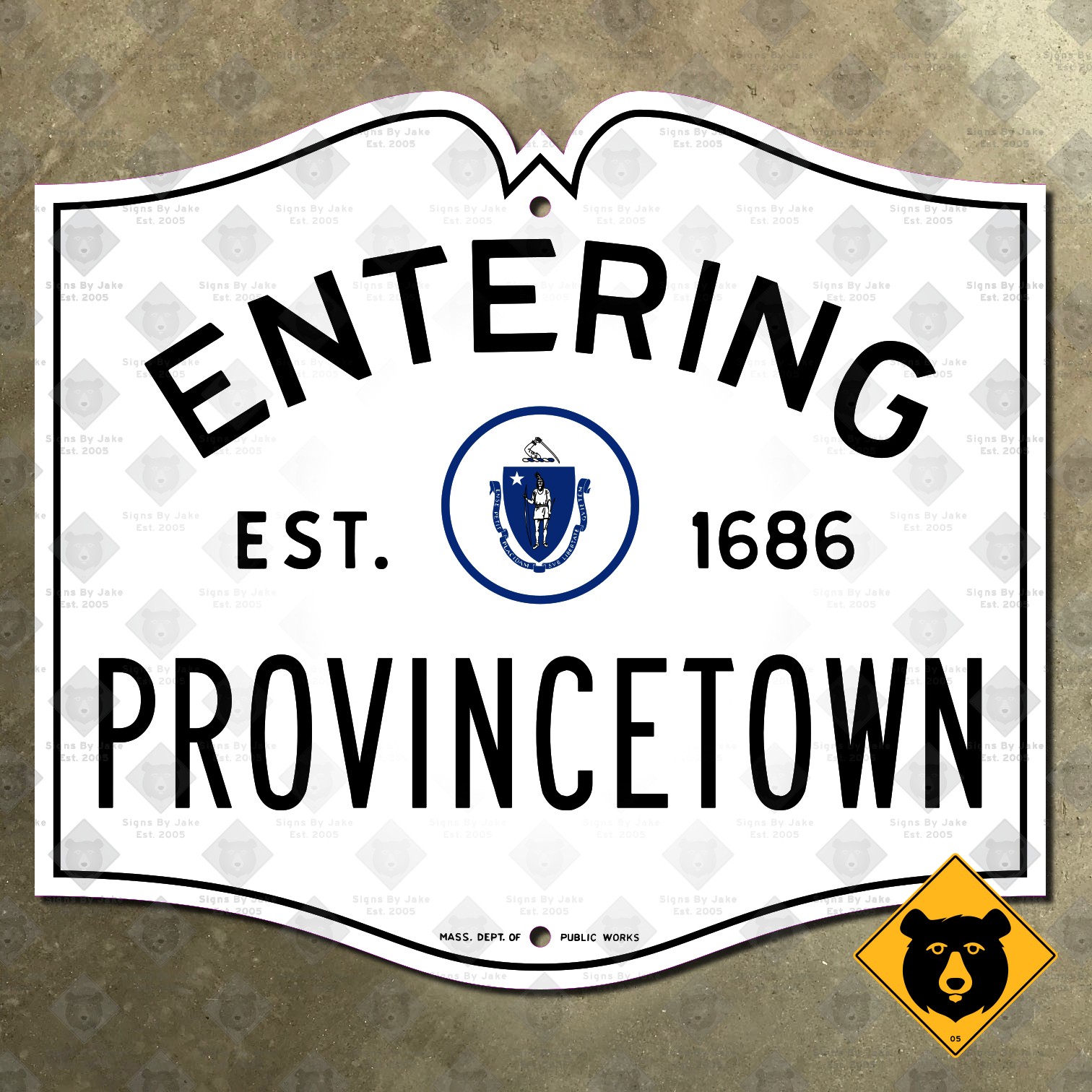 Entering Provincetown Massachusetts city limit road sign Cape Cod 1950 18x16