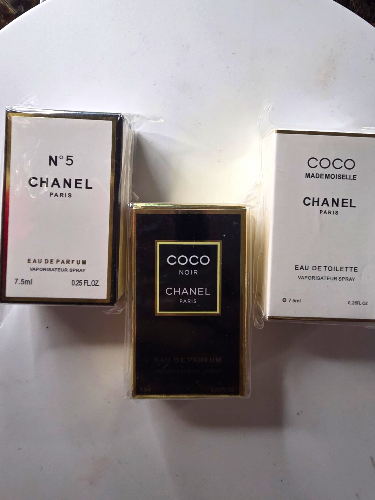 CHANEL Mini Perfume Set Lot of 3: No. 5 EDP, Coco Noir EDP, Mademoiselle EDT CHANEL Mini Perfume Set Lot of 3: No. 5 EDP, Coco Noir EDP, Mademoiselle EDT