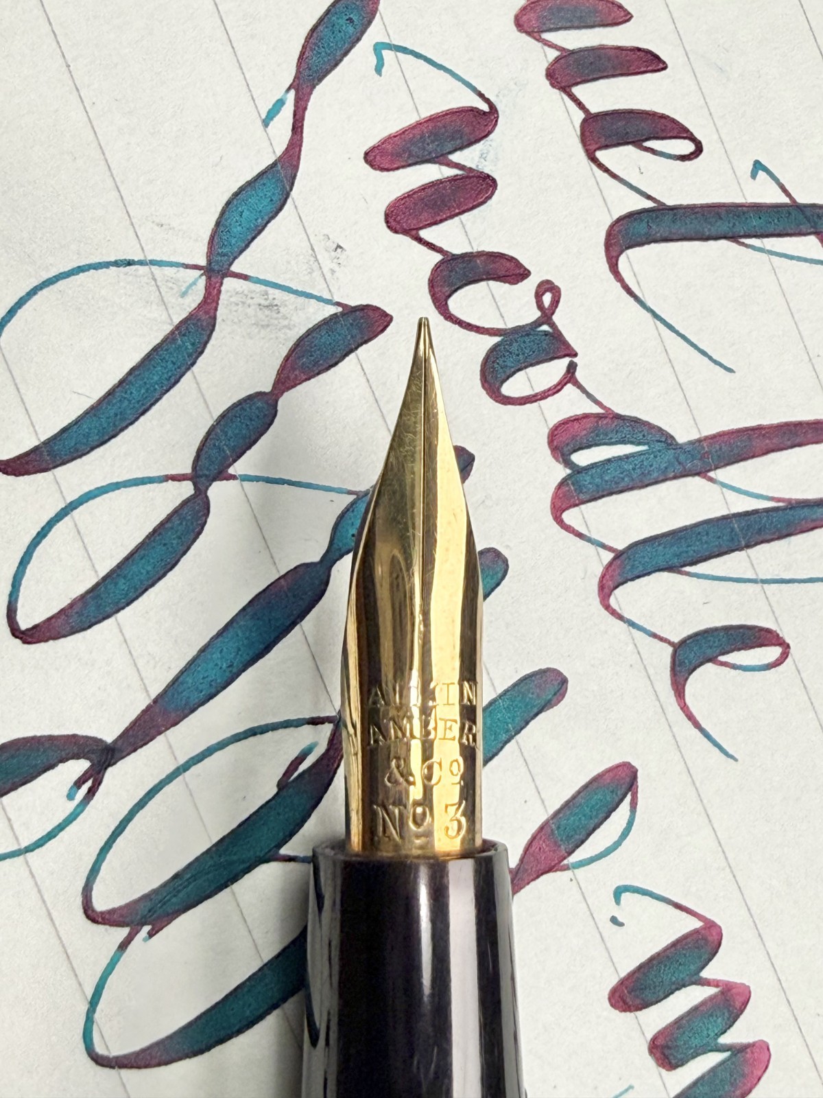 XXF Aikin Lambert 14K Gold Wet Noodle nib (video)