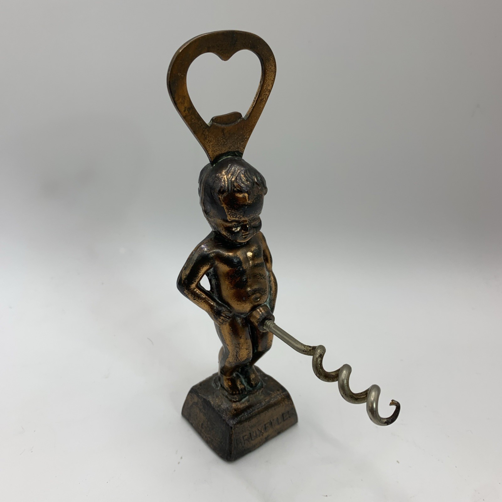 Vintage 1950s Bruxelles Corkscrew 6” Naughty Boy Peeing Brussels Belgium Brass Vintage 1950s Bruxelles Corkscrew 6” Naughty Boy Peeing Brussels Belgium Brass