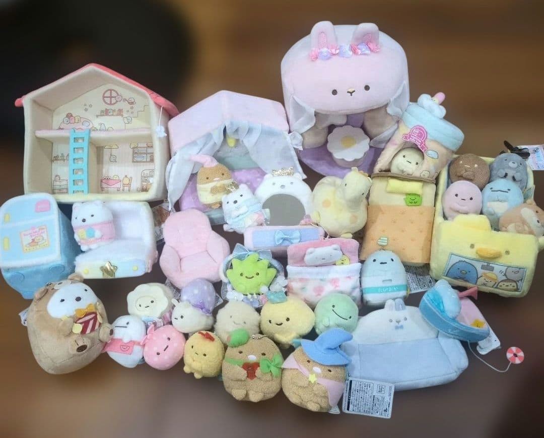 Sumikkogurashi Plush Toy House Set Lot 35 Sumikkogurashi Plush Toy House Set Lot 35
