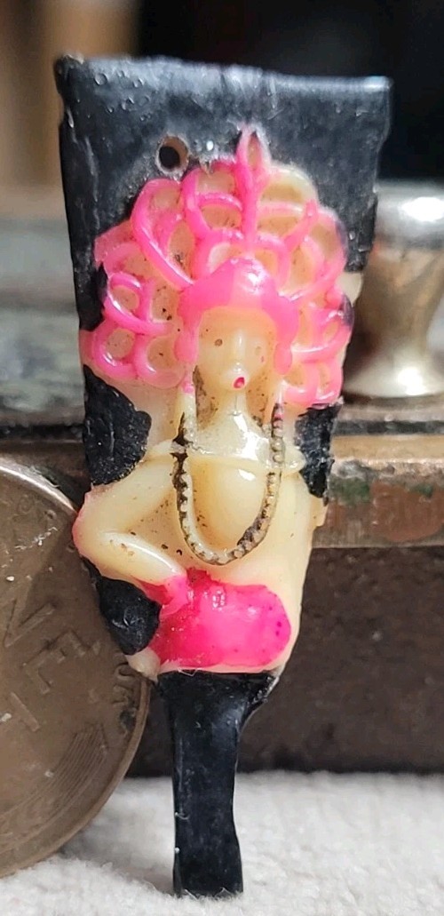 Vintage Celluloid Piece With Fancy Lady Woman charm prize jewelry Made In Japan Vintage Celluloid Piece With Fancy Lady Woman charm prize jewelry Made In Japan