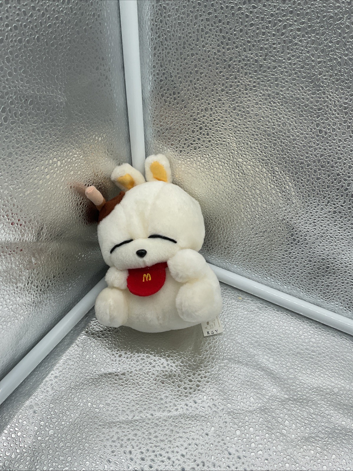 2002 Mashimaro x Mcdonalds Rabbit Plush Stuffed Toy Taiwan Exclusive W/  Bib VTG
