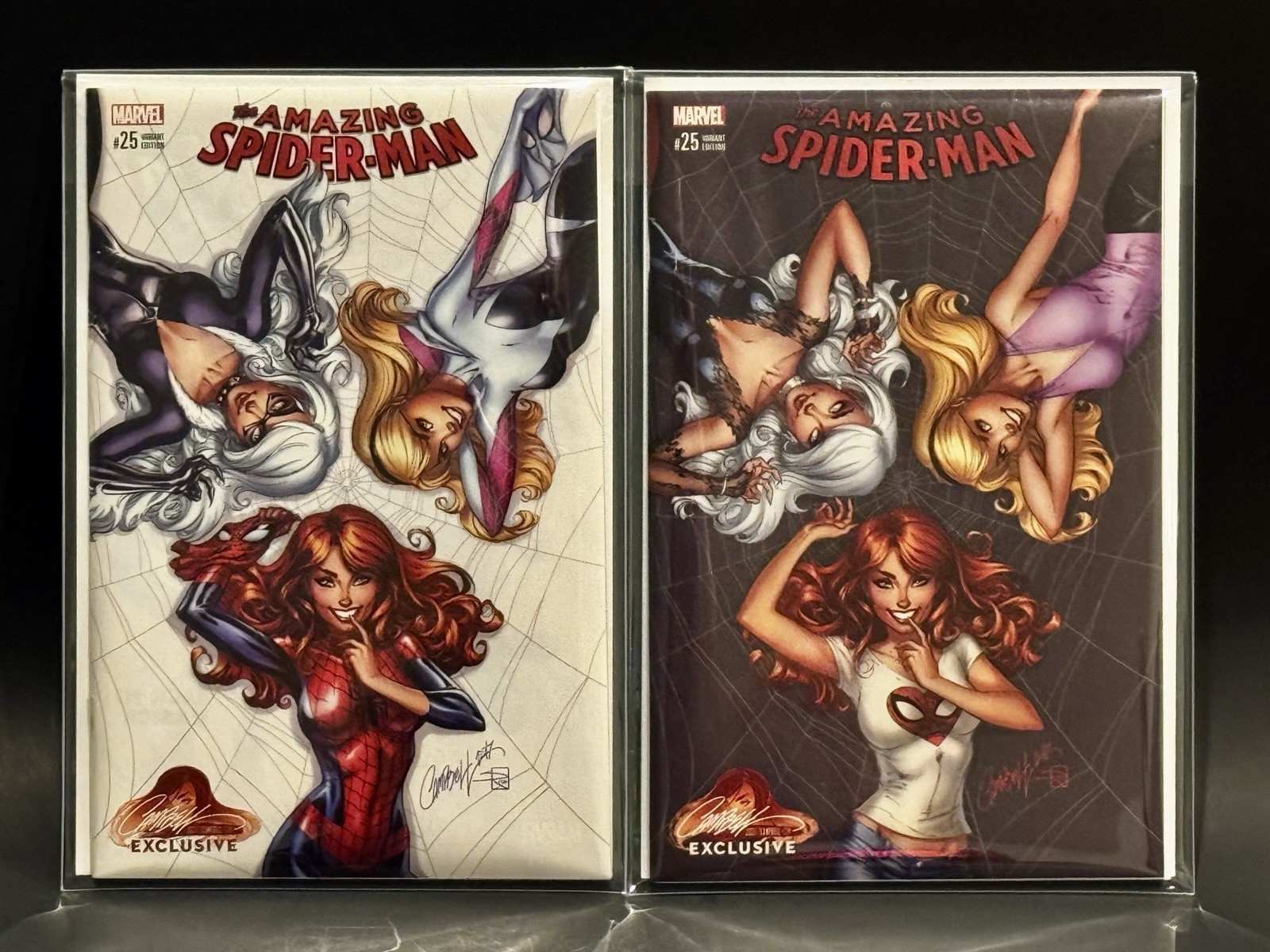AMAZING SPIDER-MAN 25 J SCOTT CAMPBELL A & B EXCLUSIVES NM+ SPIDER-GWEN MJ