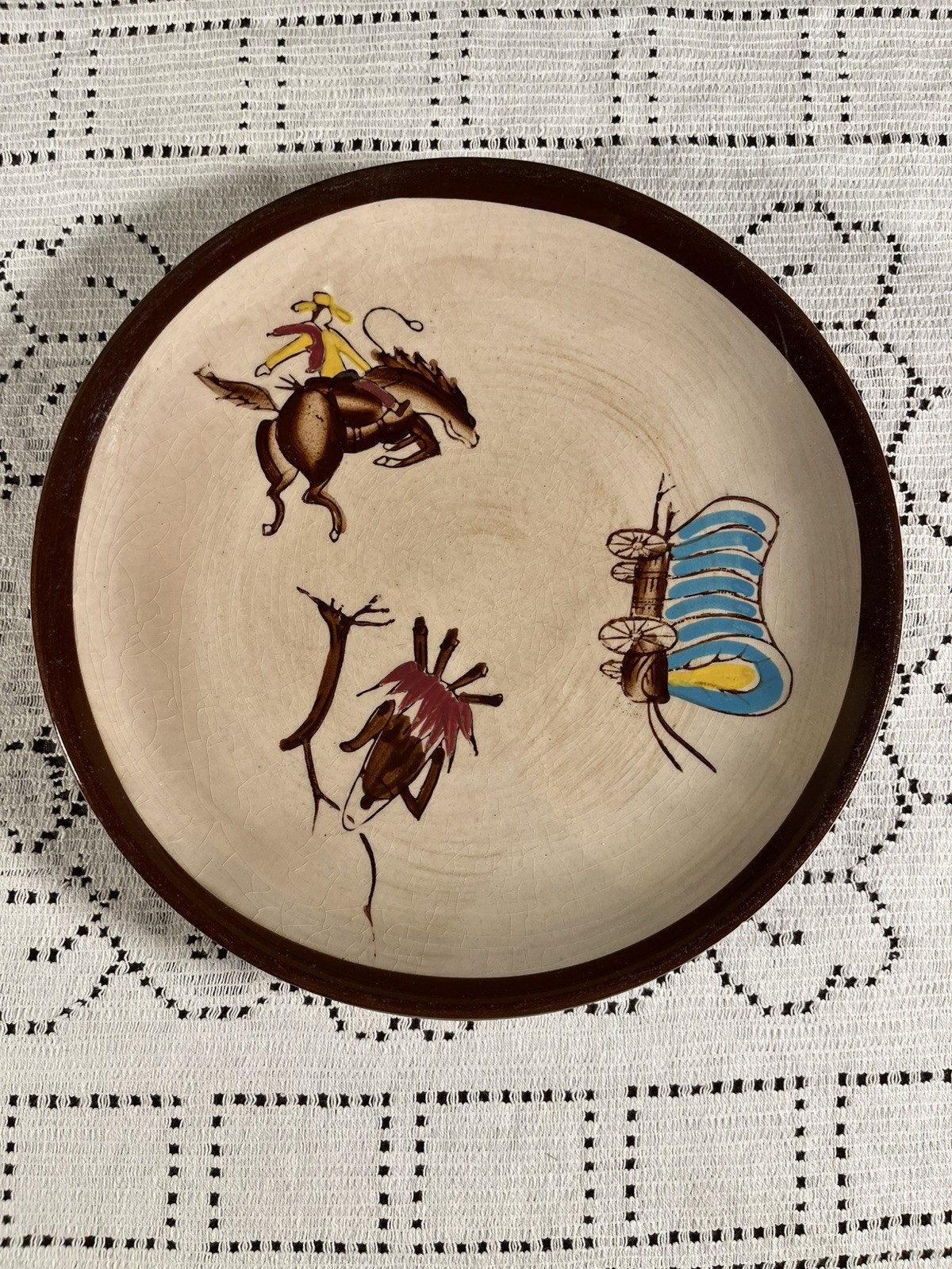 Set Of 7 Vintage Fred Roberts Nasco Del Coronado Western Cowboy Plates 7” Set Of 7 Vintage Fred Roberts Nasco Del Coronado Western Cowboy Plates 7”