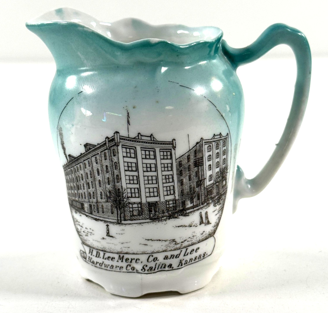 RARE H.D. Lee Mercantile Germany Porcelain Cream Pitcher BUILDING Salina KS RARE H.D. Lee Mercantile Germany Porcelain Cream Pitcher BUILDING Salina KS
