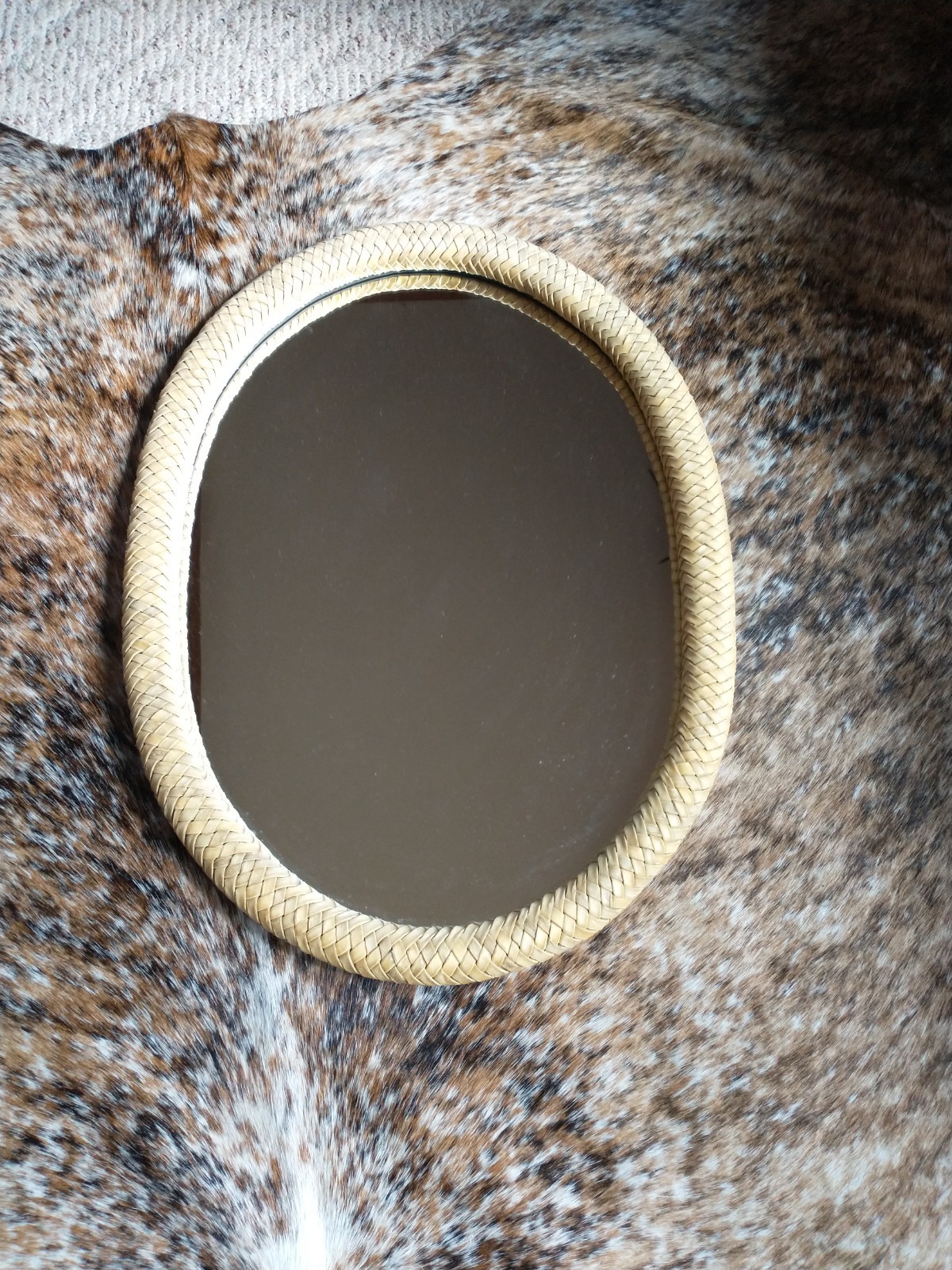 Vintage Hand Braided Rawhide Wall Mirror Rustic Ranch Cowboy Western Decor Vintage Hand Braided Rawhide Wall Mirror Rustic Ranch Cowboy Western Decor
