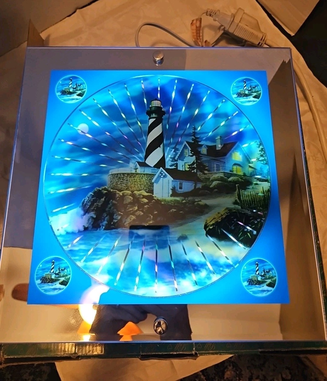 Spinning Psychedelic Kaleidoscope Wall Mirror Motion Lighthouse Nautcal Eleco 