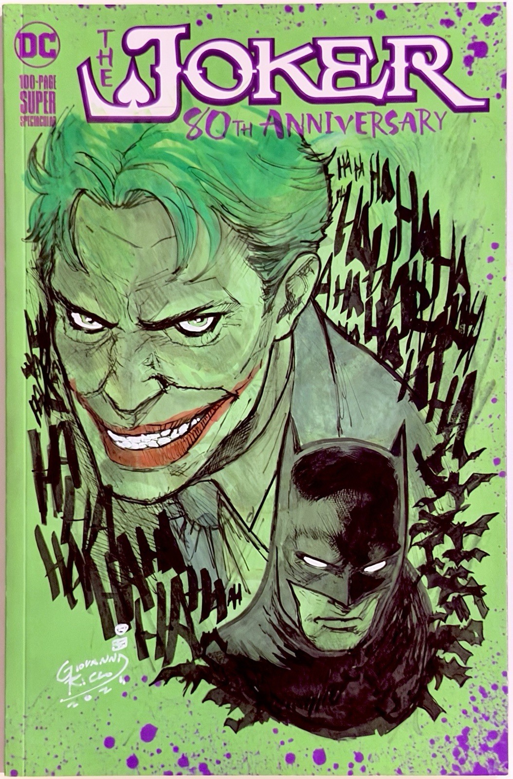 Joker 80th - Blank Sketch Variant Cover w/Original Art by Giovanni Ricco + COA Joker 80th - Blank Sketch Variant Cover w/Original Art by Giovanni Ricco + COA