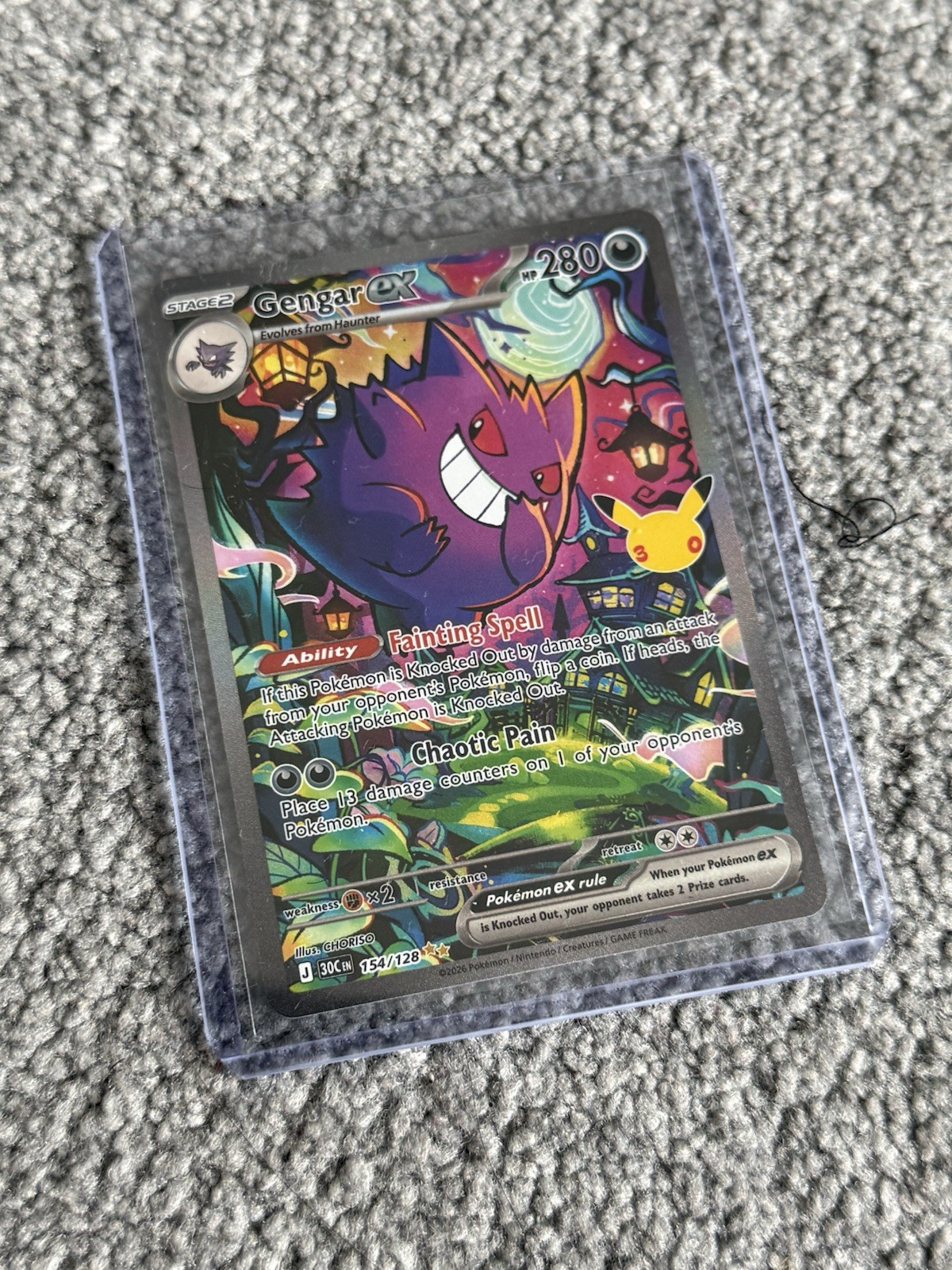 Pokémon TCG Gengar EX 30th Anniversary Edition Full Art Ultra Rare Mint