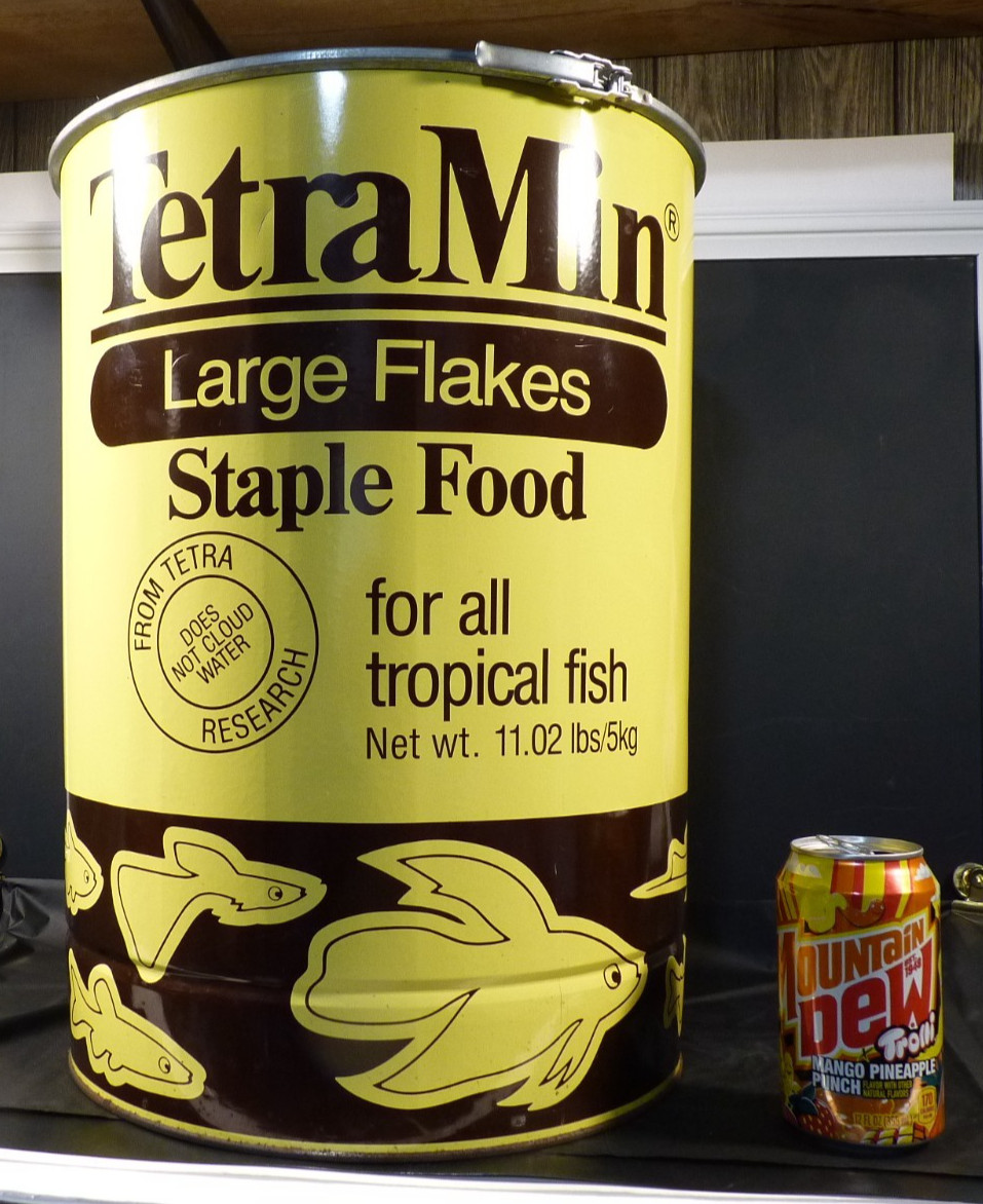 RARE VTG Giant Tetra Min Tropical Fish Food Store Display Tin 18 RARE VTG Giant Tetra Min Tropical Fish Food Store Display Tin 18