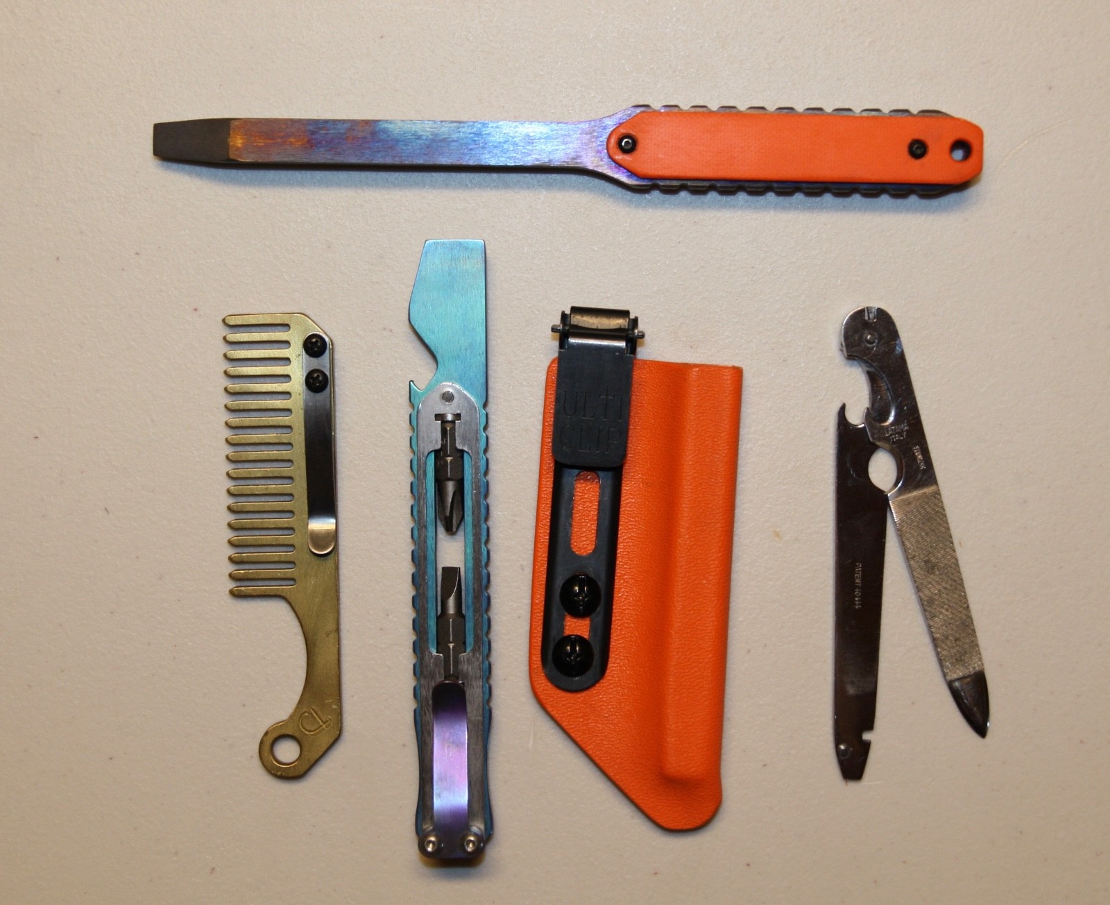 TealeDesigns Custom tactical titanium screwdriver  & Ti  driver pry bar EDC LOT