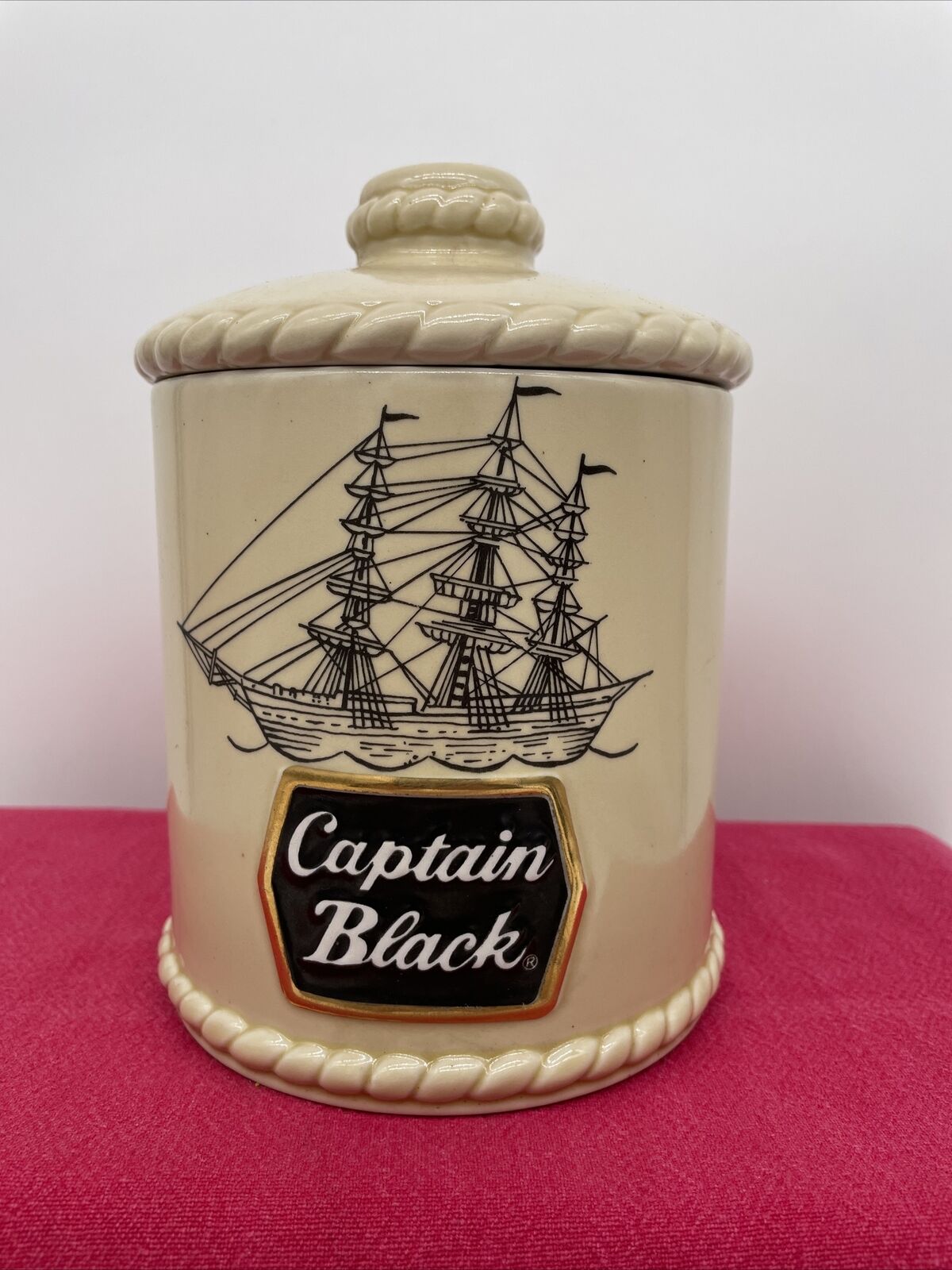 Captain Black Special Edition Tobacco Canister Humidor Ceramic Lidded Jar Brazil