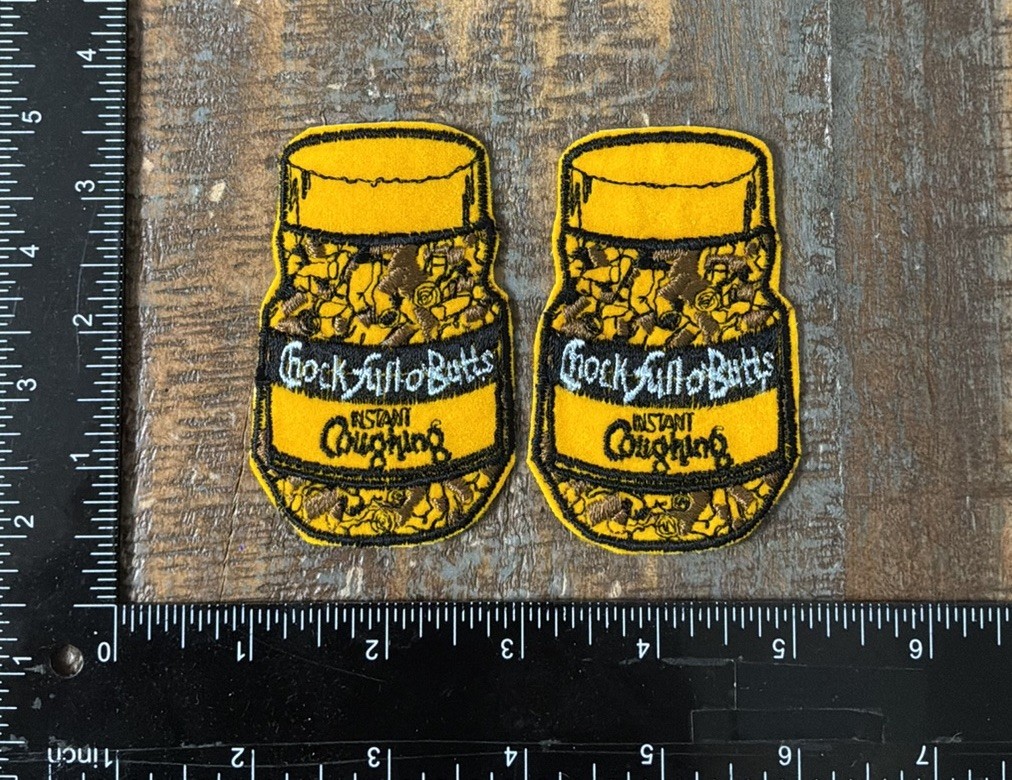 Vintage Chock Full O’ Butts Instant Coughing Cigarettes Novelty Iron-On Patches