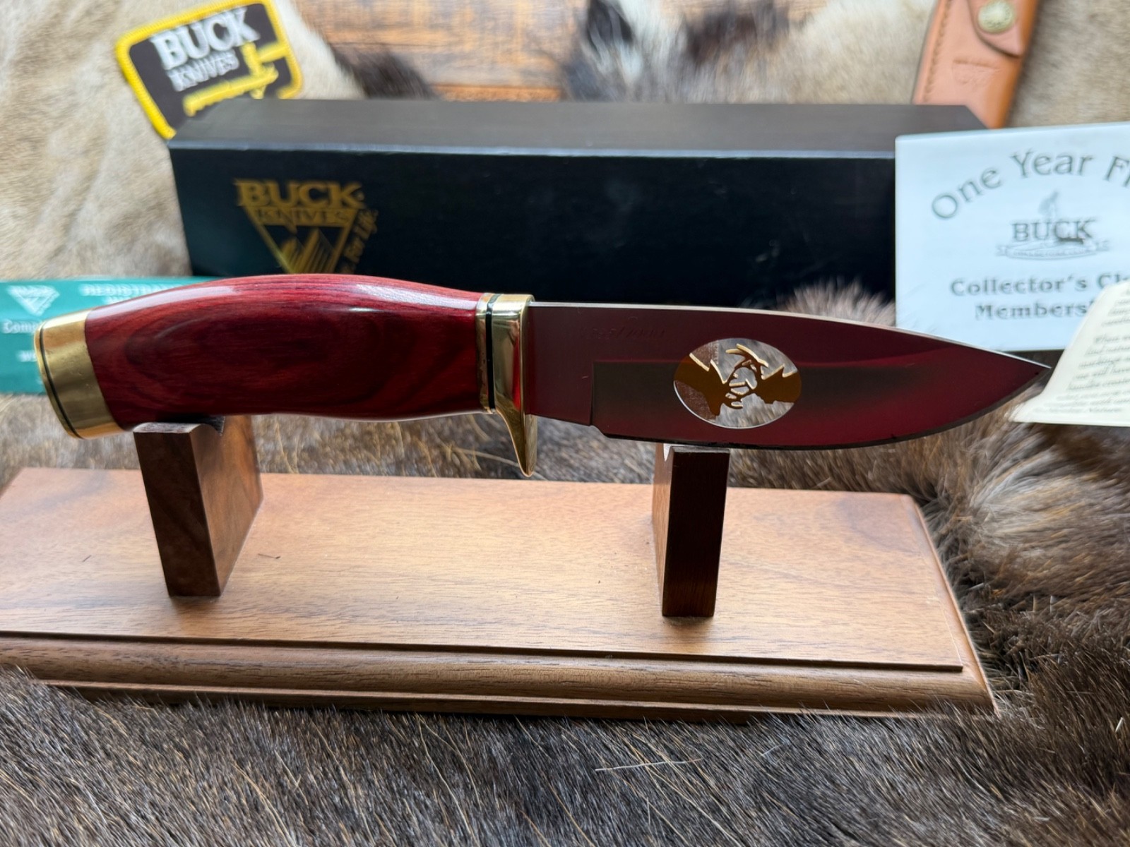 1990's Buck 192 Vanguard Ltd. Edt. & Rosewood Handles  With Leather Sheath Mint