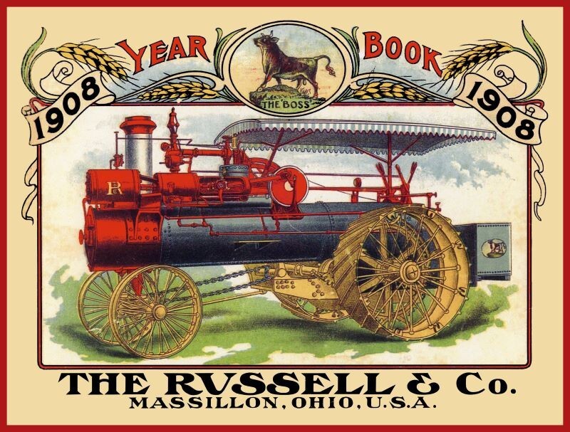 1908 Russell Steam Engine, Massillon OhiO NEW Metal Sign: 12x16\