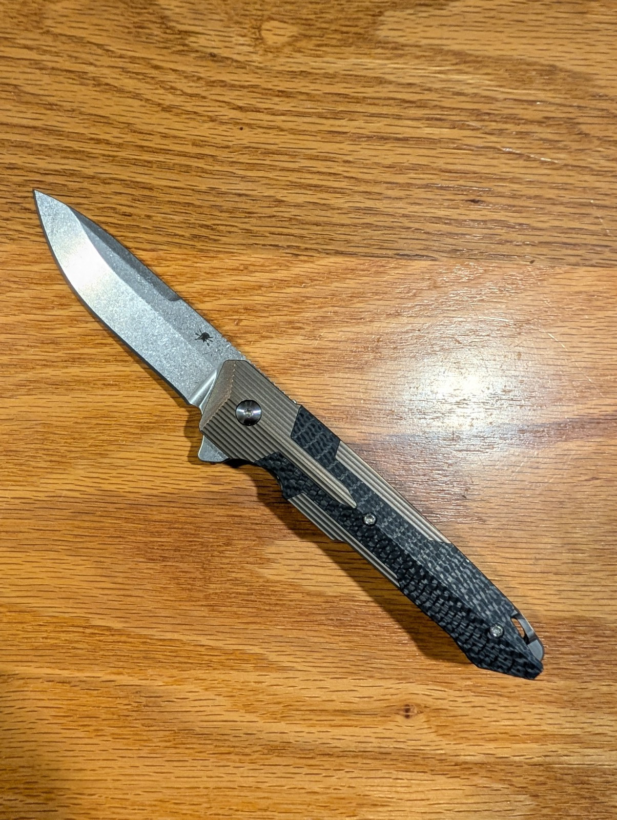 Spartan Blades Kranos Folding Knife Bronze Anodized Titanium/CF (3.3\ Spartan Blades Kranos Folding Knife Bronze Anodized Titanium/CF (3.3\