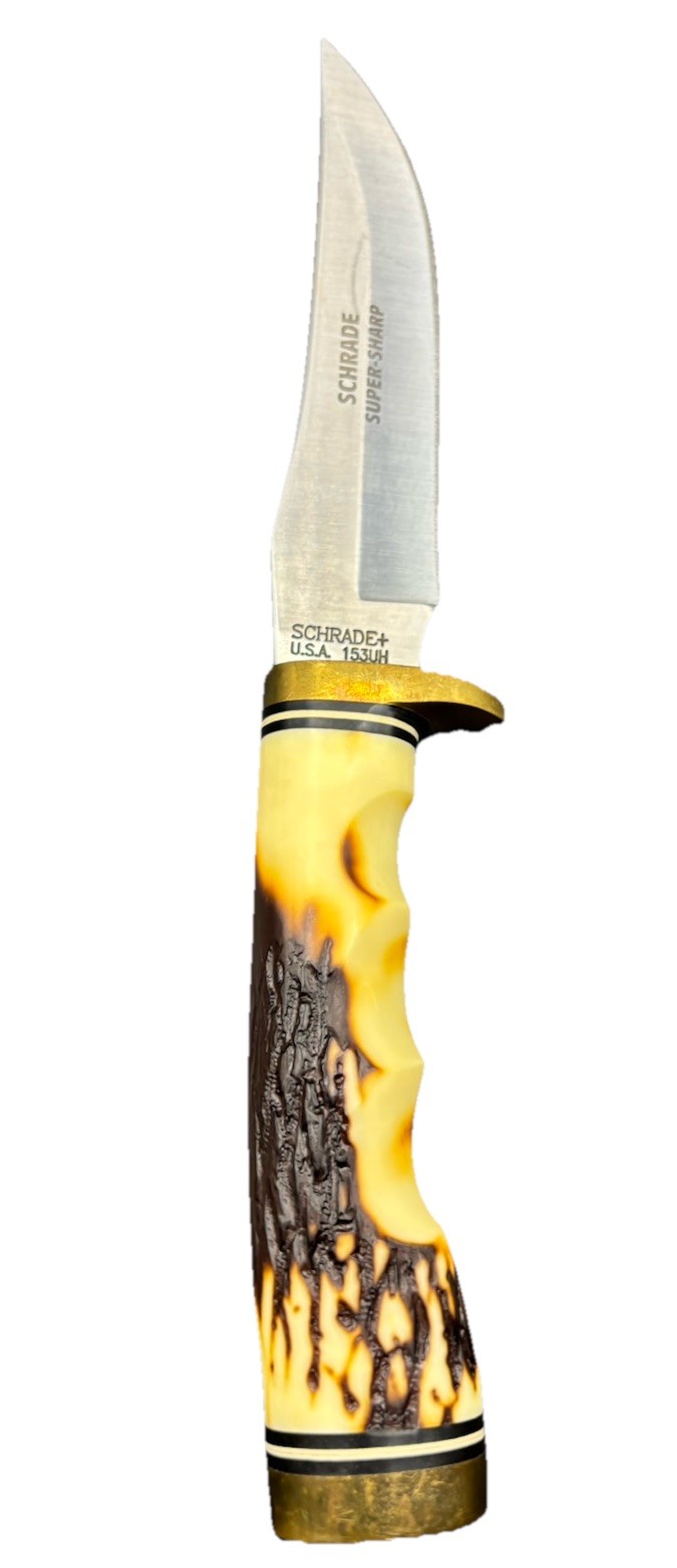 Vintage Schrade Uncle Henry 153UH Super Sharp Golden Spike Fixed Blade Knife