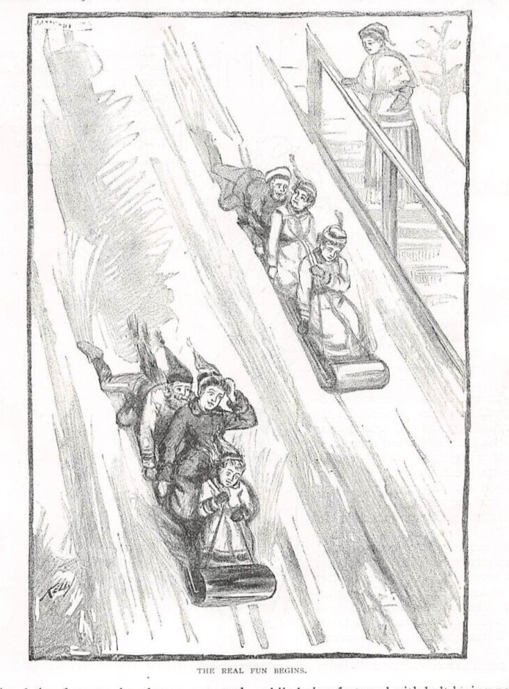 1887 TOBOGGANING Iced Slides Snowshoe Saratoga Winter Club Saratoga Springs NY 1887 TOBOGGANING Iced Slides Snowshoe Saratoga Winter Club Saratoga Springs NY