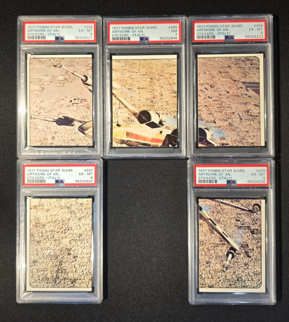 LOW POP 1 RARE 1977 PANINI STAR WARS ARTWORK OF AN X WING PSA 6&7