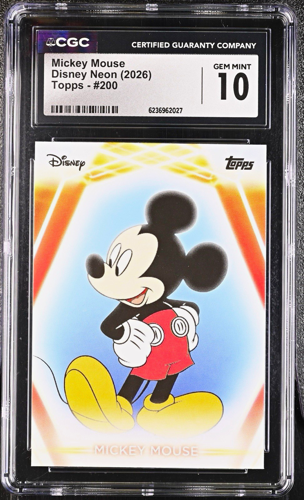 Topps Disney Neon (2026) Mickey Mouse #200 CGC 10 Gem Mint Non-Sport English