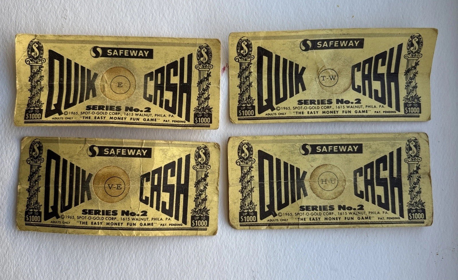 VTG Safeway Grocery Quik Cash Tickets 1965 Easy Money Fun Game Ticket Promotion