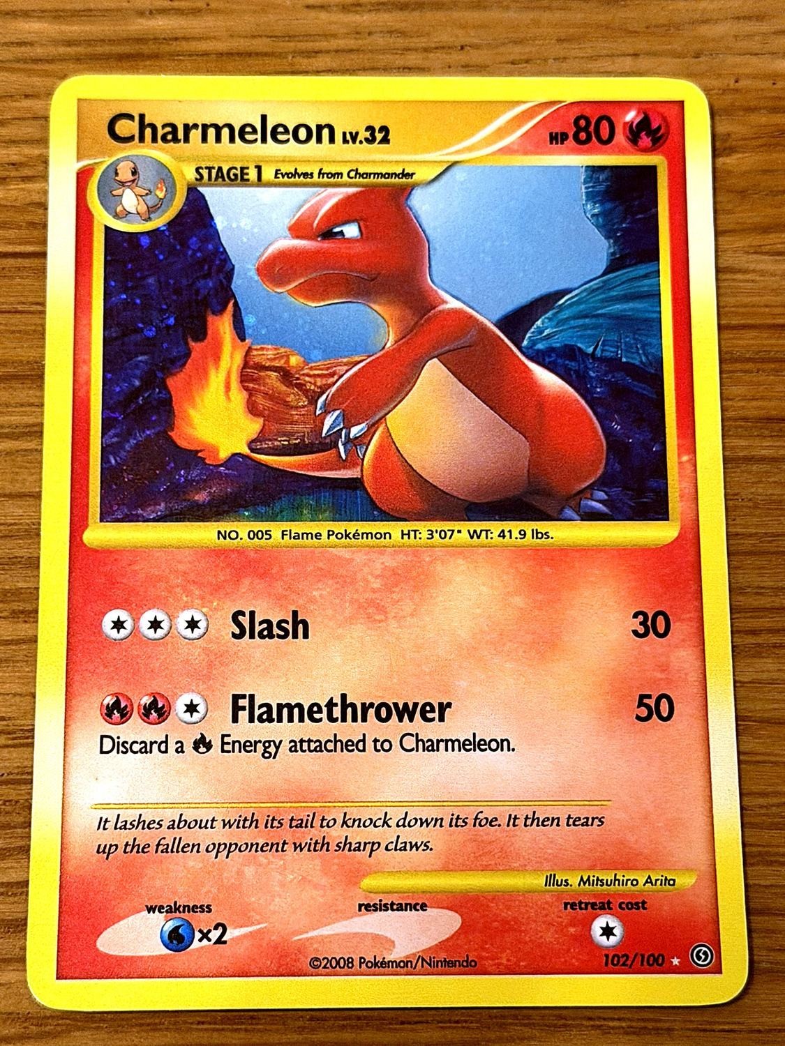Pokémon TCG Charmeleon 102/100 Secret Rare Holo Stormfront 🌀 Swirl NM