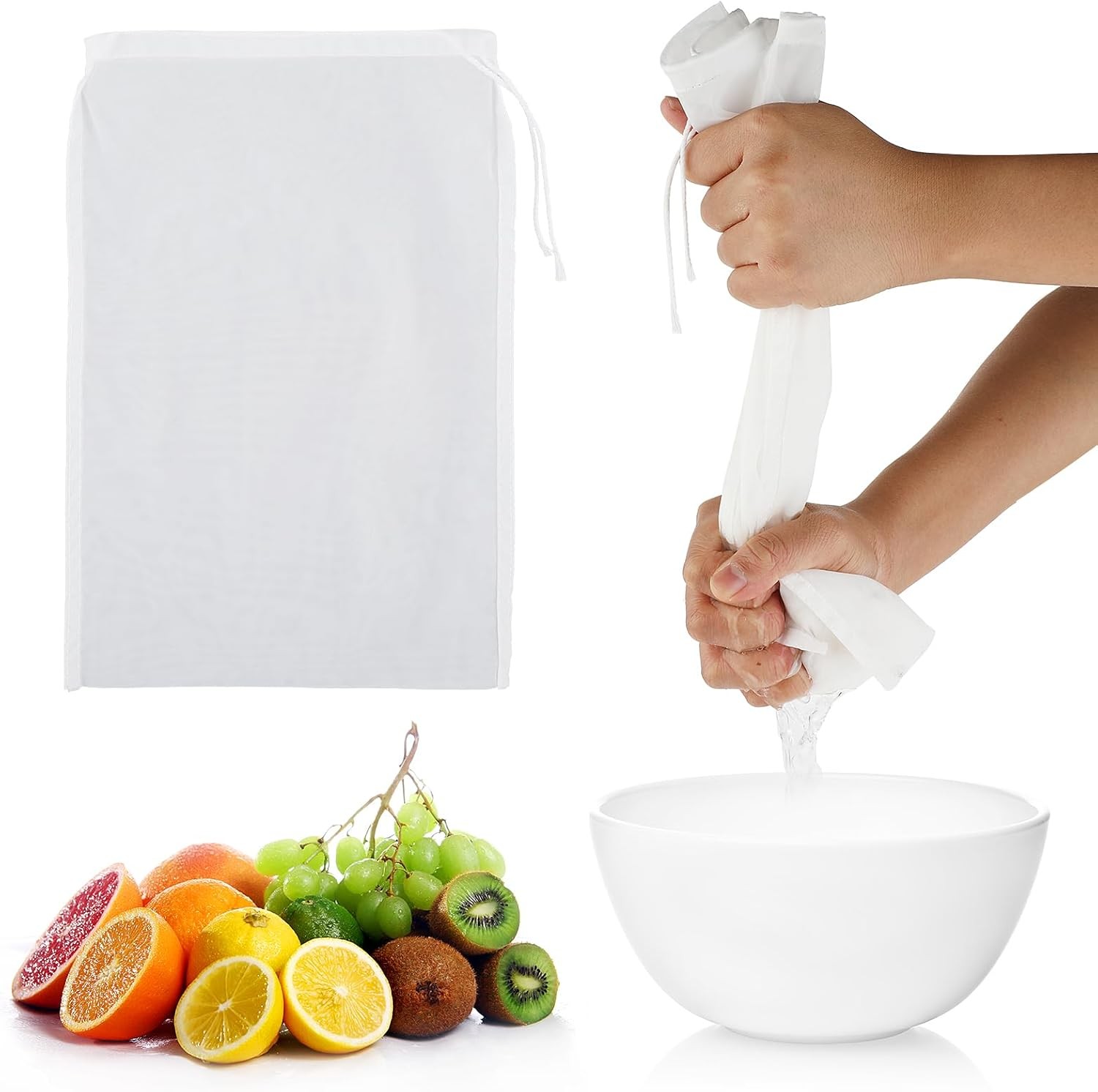 4 Pack Nylon Nut Milk Bag 8 × 12 Inches Fine Mesh Cheese Cloth Multiple Usage 4 Pack Nylon Nut Milk Bag 8 × 12 Inches Fine Mesh Cheese Cloth Multiple Usage