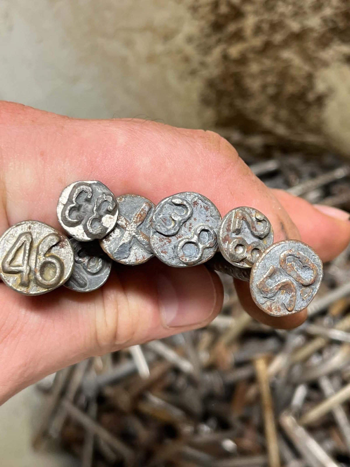 Rail road date nails random dates 1lb lots Rail road date nails random dates 1lb lots