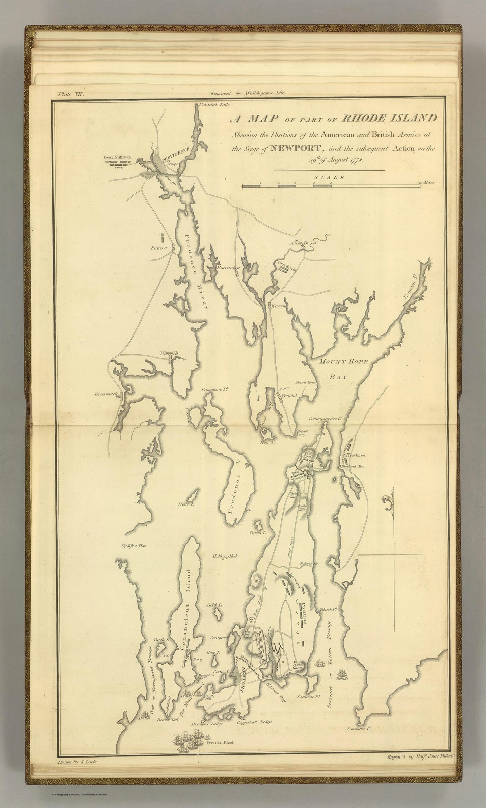Newport Rhode Island 1778 Vintage Military Map Fortifications Reprint