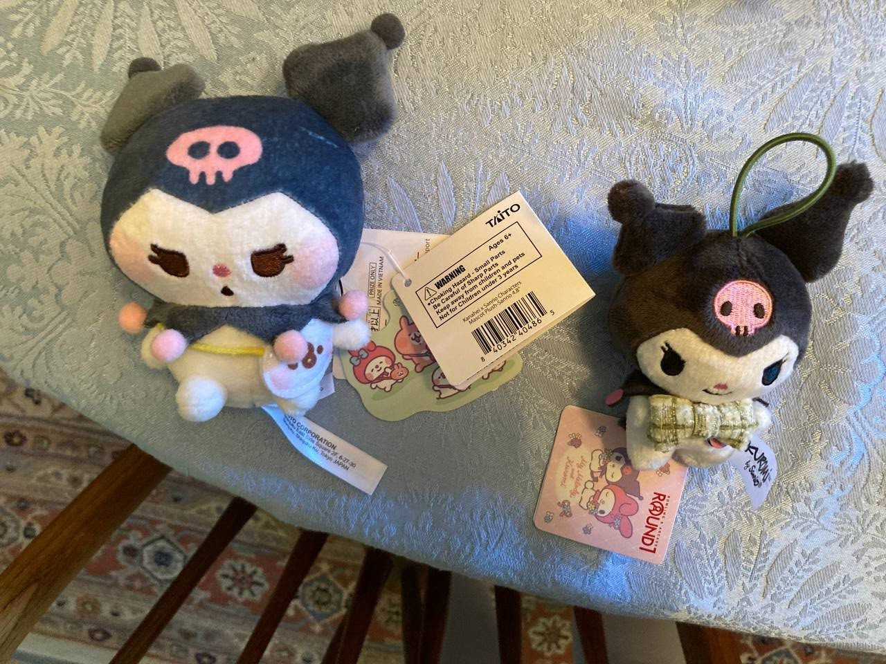 Round1 Kuromi Plush NWT Kuromi Wearing Bowtie and Kanahei Collab